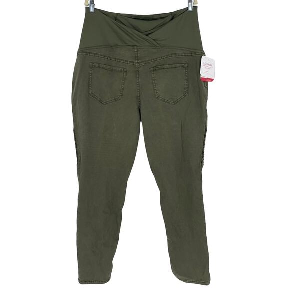 Ingrid & Isabel Maternity Jegging Pants Olive Green Crossover Panel Size 16 - Picture 3 of 9